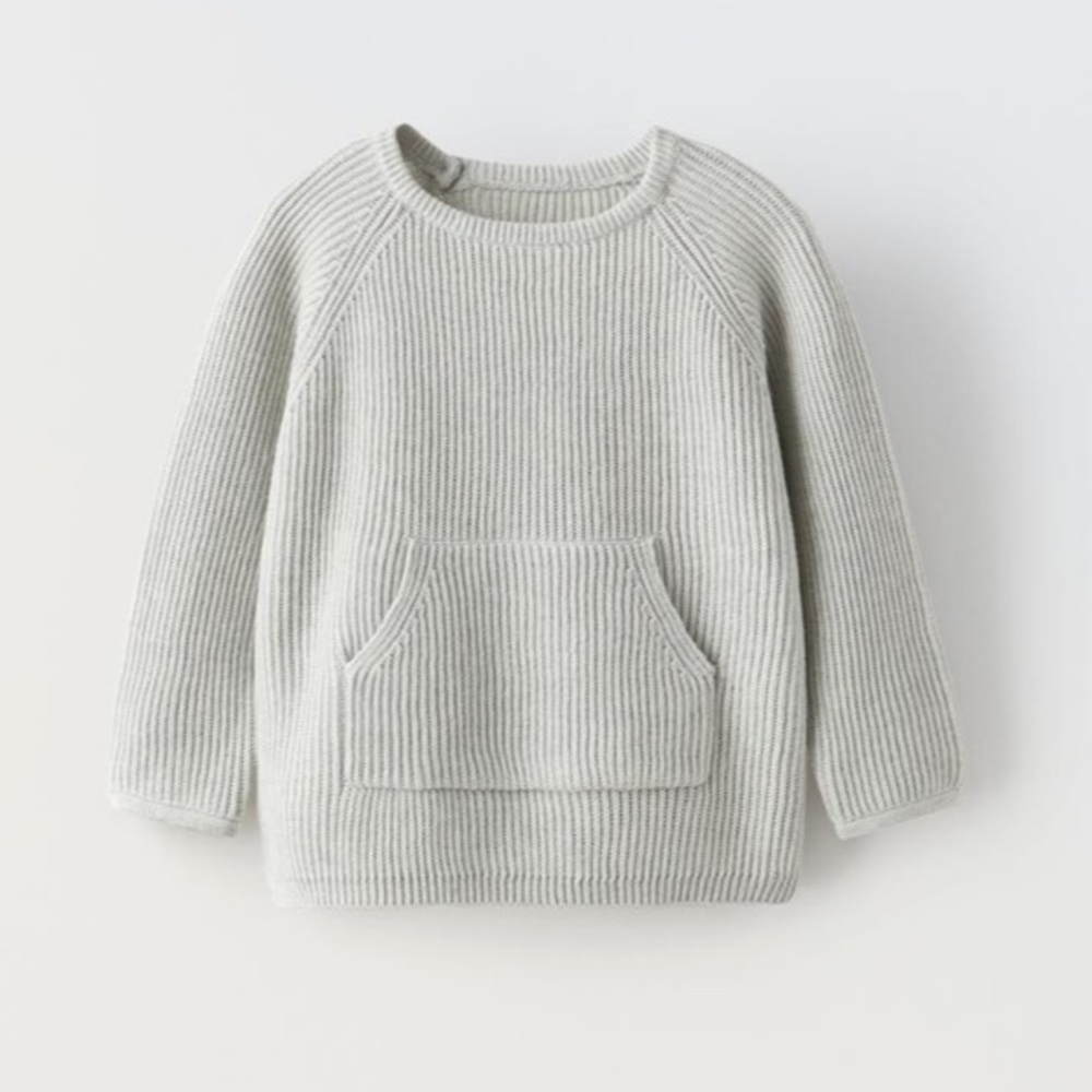 NWT Zara organic cotton blend knit sweater 3-6M